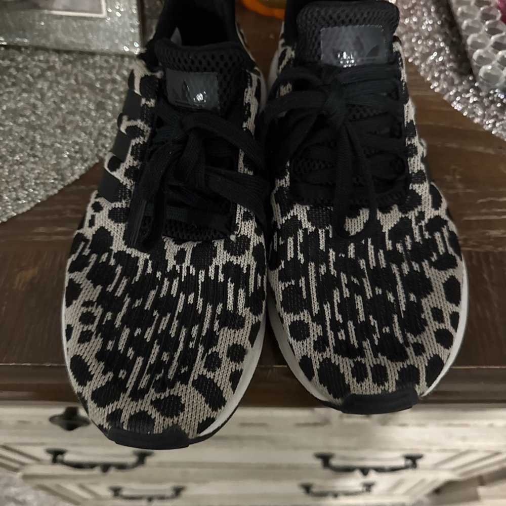 Leopard Black and White Patterned Sneakers adidas women